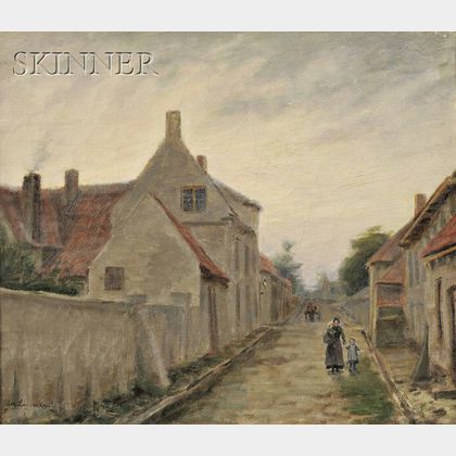 Lee Lufkin Kaula (American, 1865-1957) Street in Sluis, Holland
