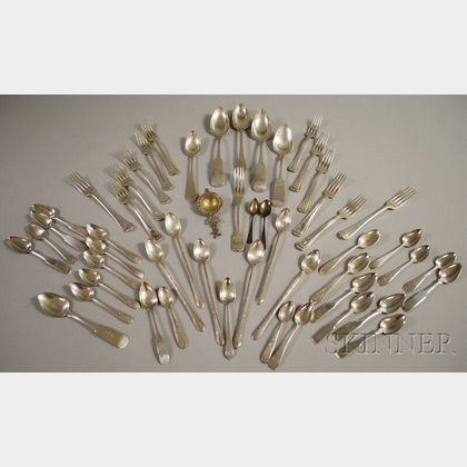 Group of Miscellaneous Coin and Sterling Silver Flatware