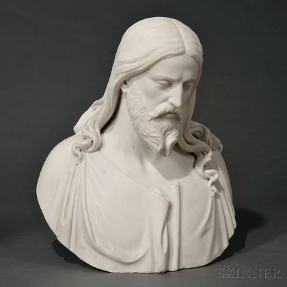 White Marble Bust of Jesus Christ