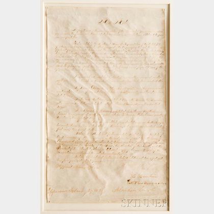 Lincoln, Abraham (1809-1865) Manuscript Document Signed, 27 February 1865, Granting Pensions to Revolutionary War Veterans.