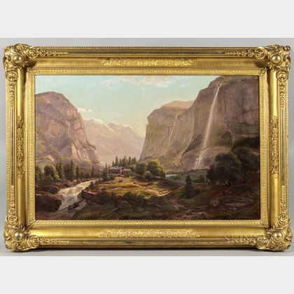 Ferdinand (Joachim) Reichardt (New York/California/Denmark, 1819-1895) Alpine and Mountain Scene