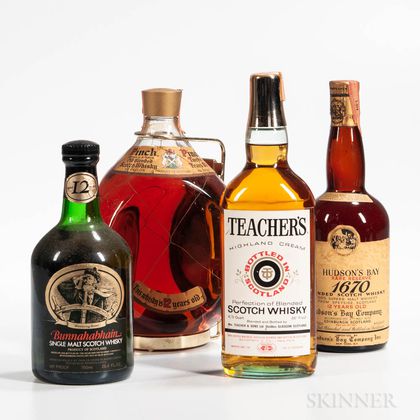 Mixed Scotch, 1 1/2 gallon bottle, 4/5 quart bottles, 1 750ml bottle 