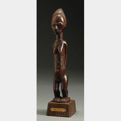 African Carved Wood Female Figure