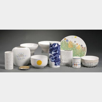 Eleven Rosenthal Porcelain Studio Line Items