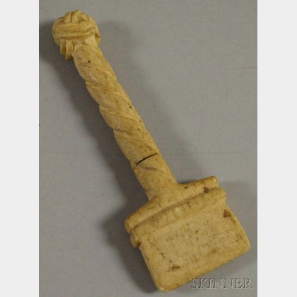 Sailor's Ropetwist-and Knot-carved Whalebone Implement