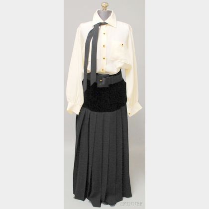 Yves Saint Laurent Rive Gauche Black and Ivory Outfit