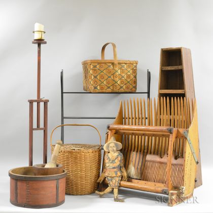 Group of Wood Domestic Items
