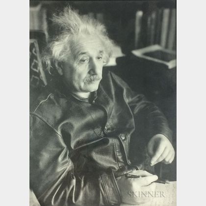 After Lotte Jacobi (American, 1896-1990) Albert Einstein at His Home in Princeton, New Jersey