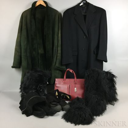 Group of Fashion Accessories, Coats, and Shoes