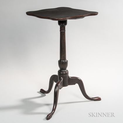 Spanish Brown-painted Serpentine-top Candlestand