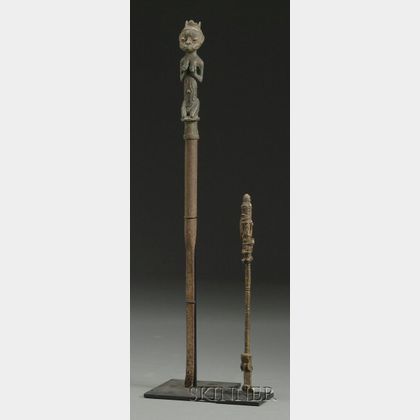 Two African Metal Scepters