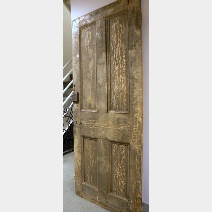 Painted Architectural Wooden Paneled Door