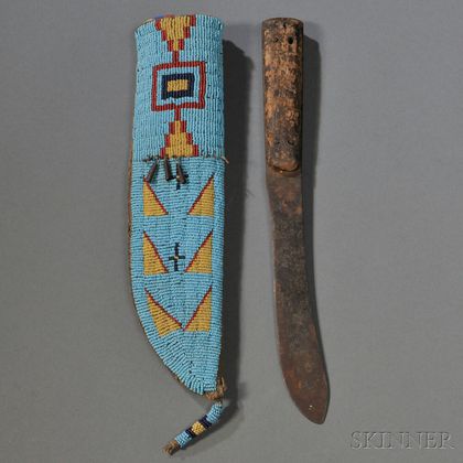 Sioux Beaded Hide Knife Sheath