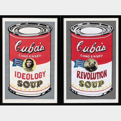 Alfredo Manzo (Cuban, 20th/21st Century) Two Works: The Cuba's Soup: Homage to Warhol