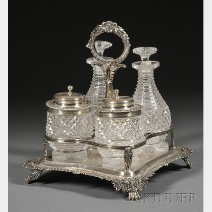 George III Silver Four-bottle Cruet Set