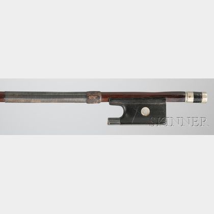 French Silver-mounted Violin Bow, Probably C.F. Bazin