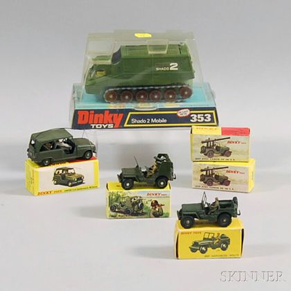 Six Meccano Dinky Toys Die-cast Metal Military Vehicles