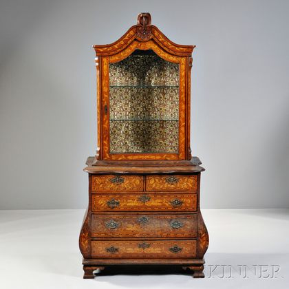Victorian Dutch Walnut Marquetry Cabinet