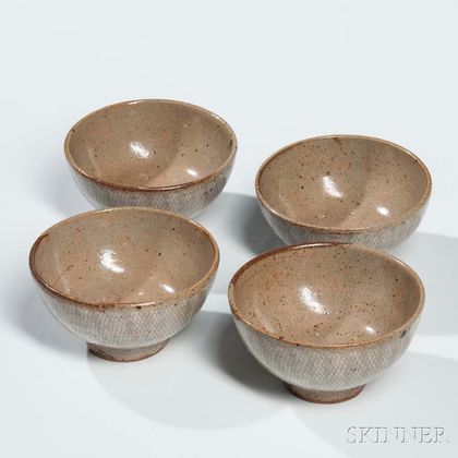 Set of Four Stoneware Teabowls, 