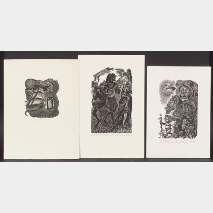 Fritz Eichenberg (German/American, 1901-1990) Lot of Nine Prints: Francois Villon