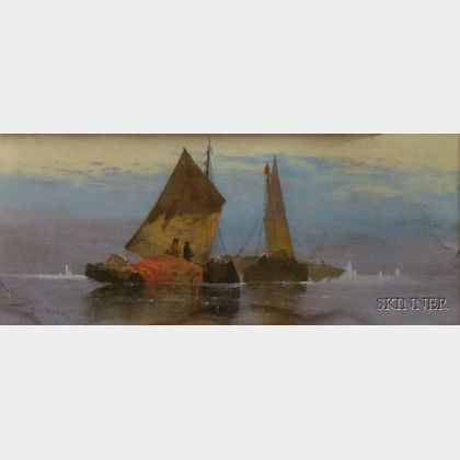 Clarence Braley, Gathered Fishing Boats Pastel on Paper
