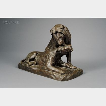 Georges Gardet (French, 1863-1939) Lion et Lionne