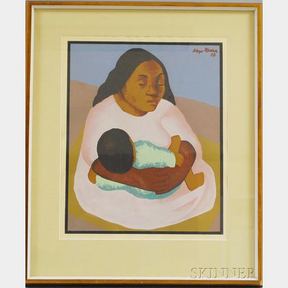 After Diego Rivera (Mexican, 1886-1957) Mother and Child