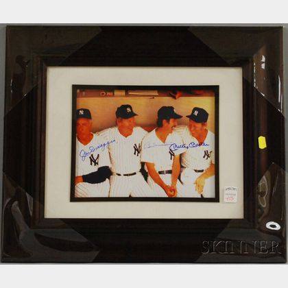 Joe DiMaggio, Billy Martin, and Mickey Mantle Autographed Photograph