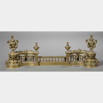 Pair of Louis XVI-style Bronze Chenets