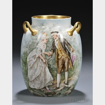 Limoges Hand-painted Porcelain Vase