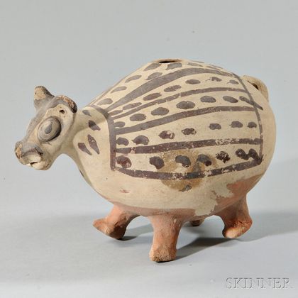 Chancay Painted Male Animal Vessel