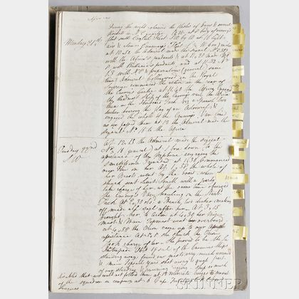 Manuscript Transcripts of Admiral Nelson's Fleet Logbooks from the Battle of Trafalgar, October 21, 1805