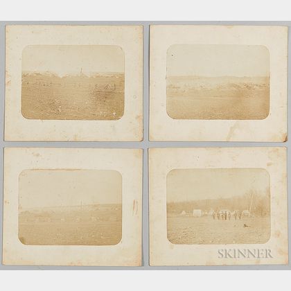 Four Civil War Salt Prints of Encampment Views