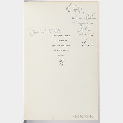 Kennedy, John Fitzgerald (1917-1963) and Jacqueline Lee Bouvier Kennedy (1929-1994) The White House, an Historic Guide, Signed Presenta