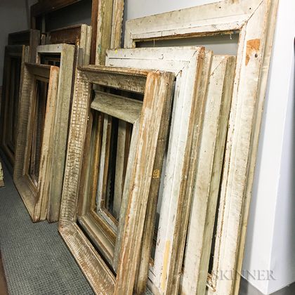Eighteen Large White-painted Frames