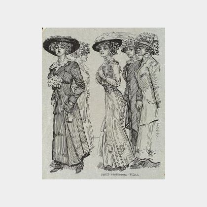 James Montgomery Flagg (American, 1877-1960) Five Ladies of Fashion