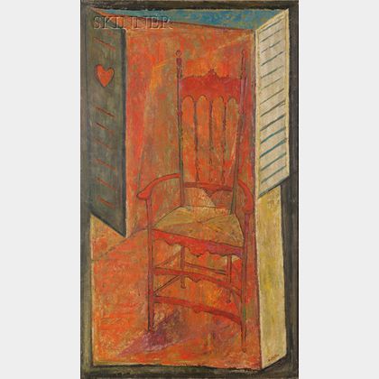 Angel Botello (Puerto Rican, 1913-1986) Red Chair