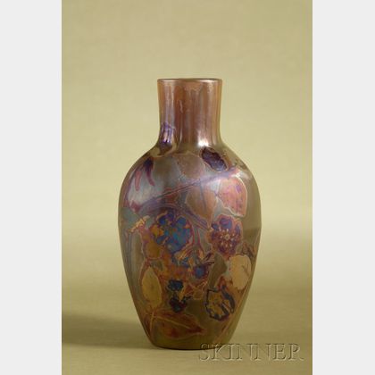 Amedee de Caranza Iridescent Glazed Baluster Vase