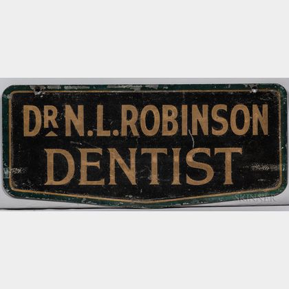 Two-sided "Dr. N.L. Robinson Dentist" Trade Sign