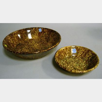 Two Bennington Glazed Stoneware Shallow Bowls. 