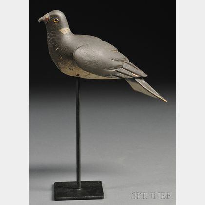 Carved and Painted Wood Pigeon Decoy