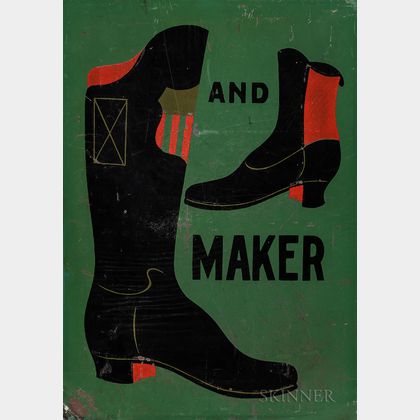 Two-sided Painted Metal Boot and Shoemaker Trade Sign