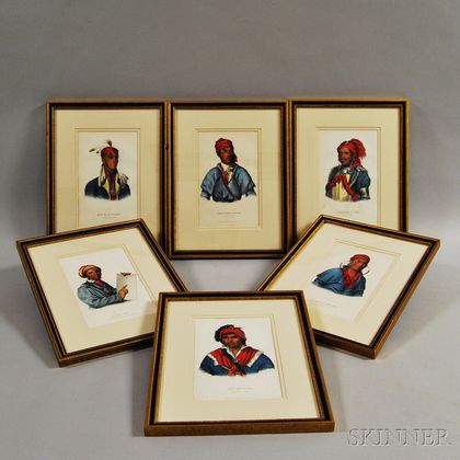Six Framed Color Lithographs of Southeast Indian Leaders