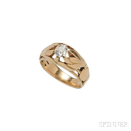 Art Nouveau Gold and Diamond Ring