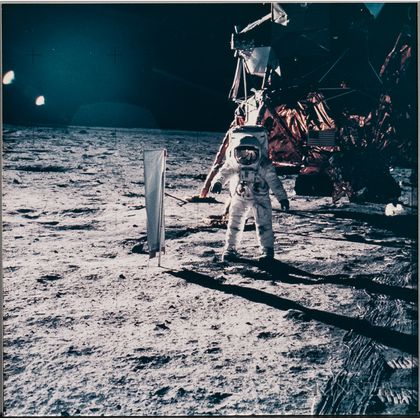 Apollo 11, Astronaut Edwin E. Aldrin Jr. During the Extravehicular Activity (EVA) on the Lunar Surface (NASA AS11-40-5873),July... 