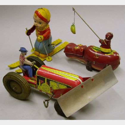 Three Wind-Up Lithographed Tin Toys