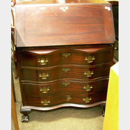 Maddox Furniture Chippendale-style Carved Mahogany Slant-lid Desk. 