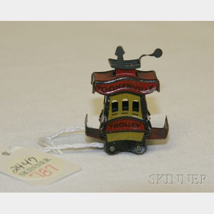 Miniature Lithographed Tin Toonerville Trolley