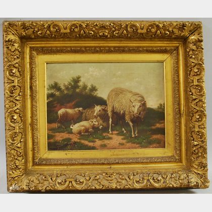 Continental School, 19th/20th Century Landscape with Sheep