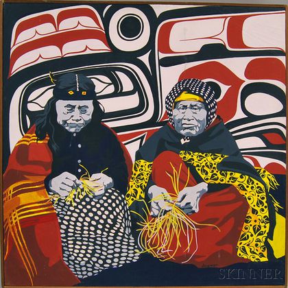 American School, 20th Century Portrait of Two Elders, Probably American Indians of the Pacific Northwest.